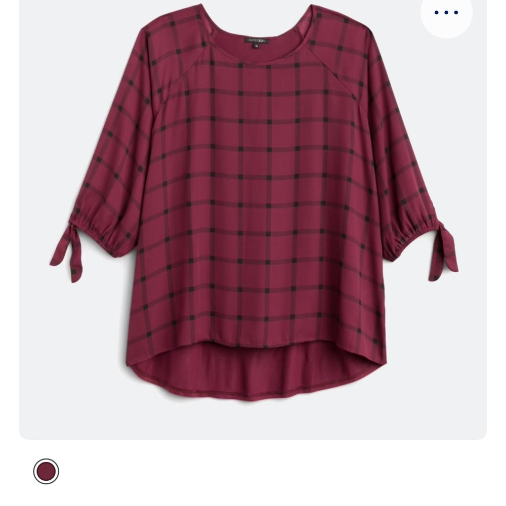 Women's Burgundy Plaid Top